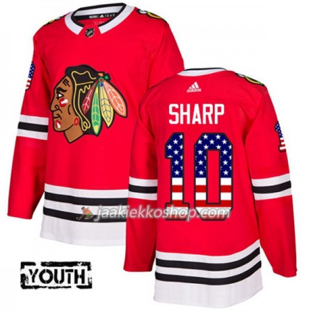 Lapsille NHL Chicago Blackhawks Pelipaita Patrick Sharp 10 Adidas 2017-2018 Punainen USA Flag Fashion Authentic Lapsille NHL Chicago Blackhawks Pelipaita Patrick Sharp 10 Adidas 2017-2018 Punainen USA Flag Fashion Authentic
